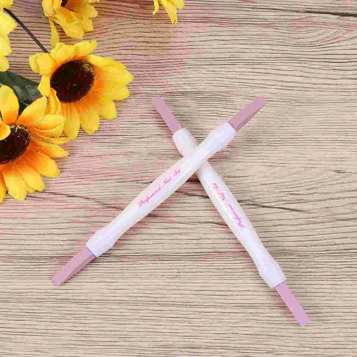 

2PCS Nail Cleaner Cuticle Sticks Nail File Pen Nail File Stone Stick Stone Nail Files for Natural Nails