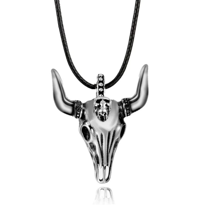 Ожерелье мужское с подвеской в виде головы овцы и скелета