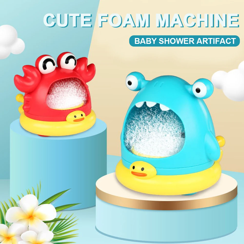 

Blowing Bubble Baby Bath Toys Outdoor Foam Maker Cute Cartoon Shark And Crab Bathroom Swimming Pool Toys Bathtub Soap Machine