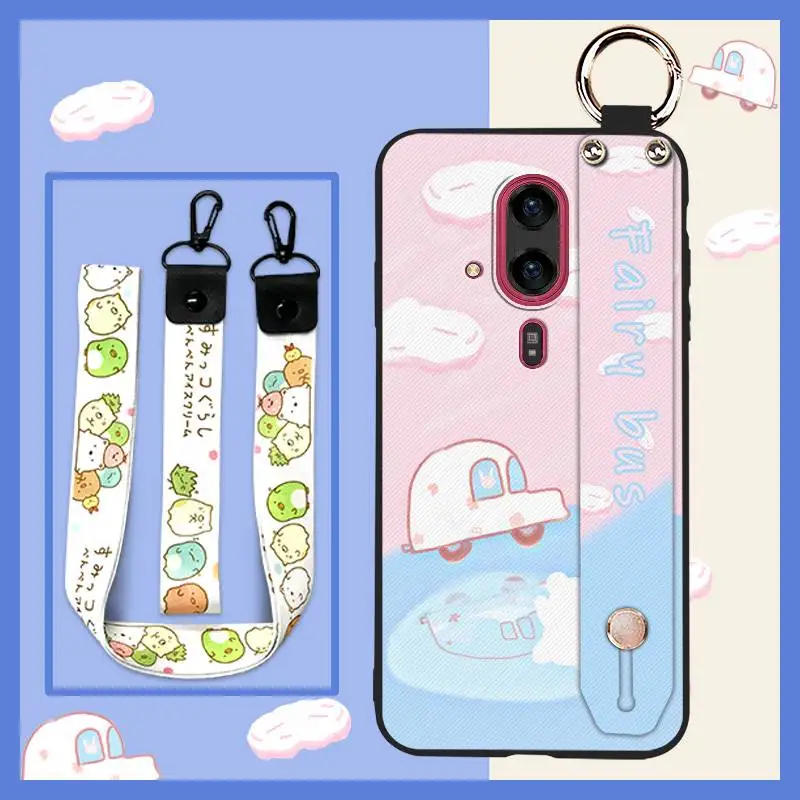 Чехол для телефона с мультяшным ремешком на запястье Fujitsu Arrows F-53E/Rakuraku