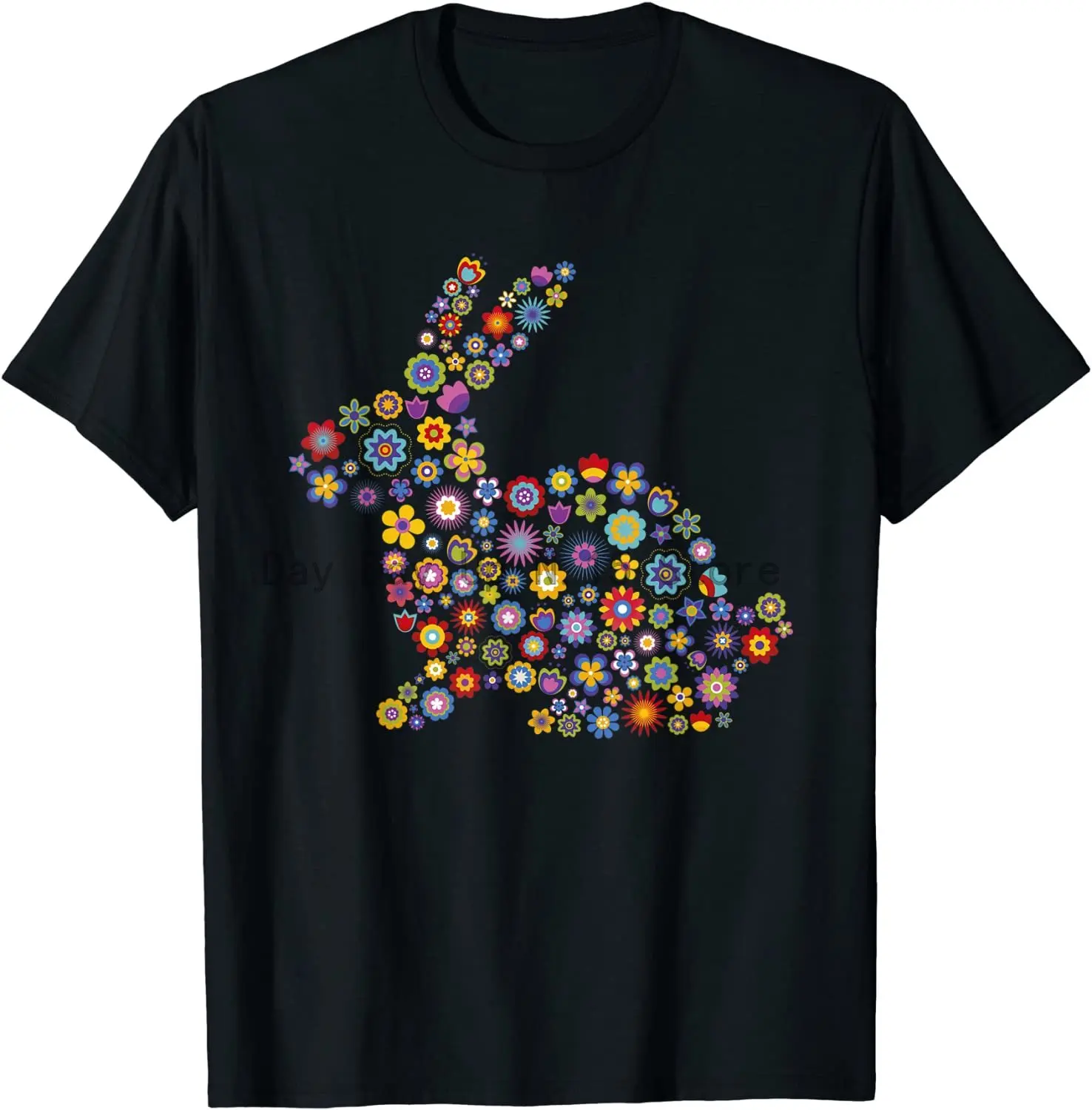 

Floral Easter Bunny Shirt Girls Women Spring Flowers Rabbit T-Shirt