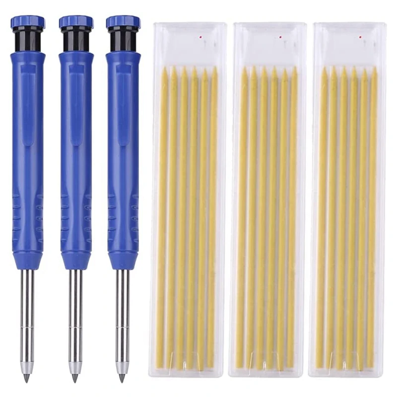 

Solid Woodworking Pencil Set With Refill Deep Hole Mechanical Pencil Tool For Woodworker Carpenter Scriber