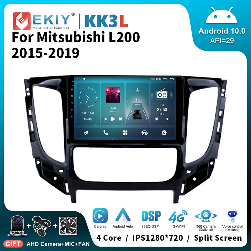 

EKIY KK3L Android 10,0 стерео Автомагнитола для Mitsubishi L200 5 2015-2019 мультимедийный видеоплеер навигация GPS Carplay головное устройство