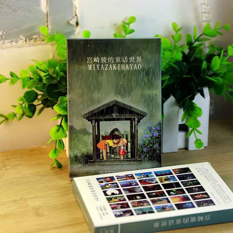 

30 Sheets/LOT Hayao Miyazaki Oil Painting Postcard Spirited Away, Totoro Greeting Card/Wish Card/Fashion Gift
