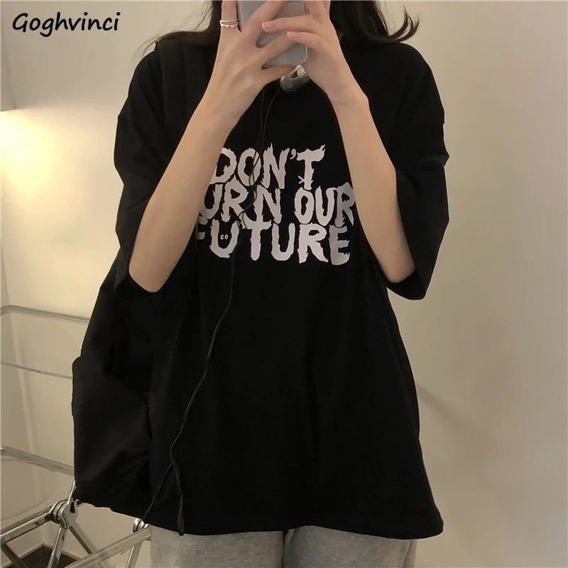 

Футболки женские шикарные модные Универсальные студенческие повседневные свободные в Корейском стиле Ins Mujer Женская одежда Лидер продаж Ре...