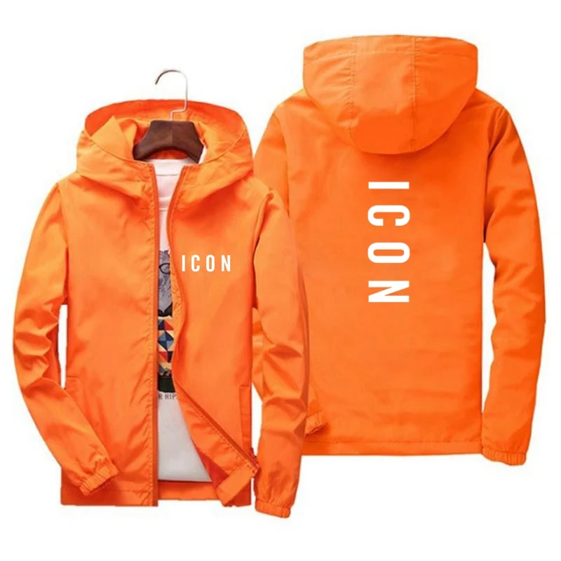 2023 Fashion New Men's Jacket Spring and Autumn Outdoor Hooded Jacket Large Windproof and Rainproof Men's Zipper Jacket Clip Top