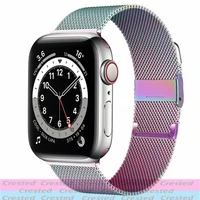 glasscasestrap for apple watch band 44mm 40mm 45mm 41mm 38mm 42mm metal magnetic loop bracelet iwatch series 3 4 5 se 6 7 band
