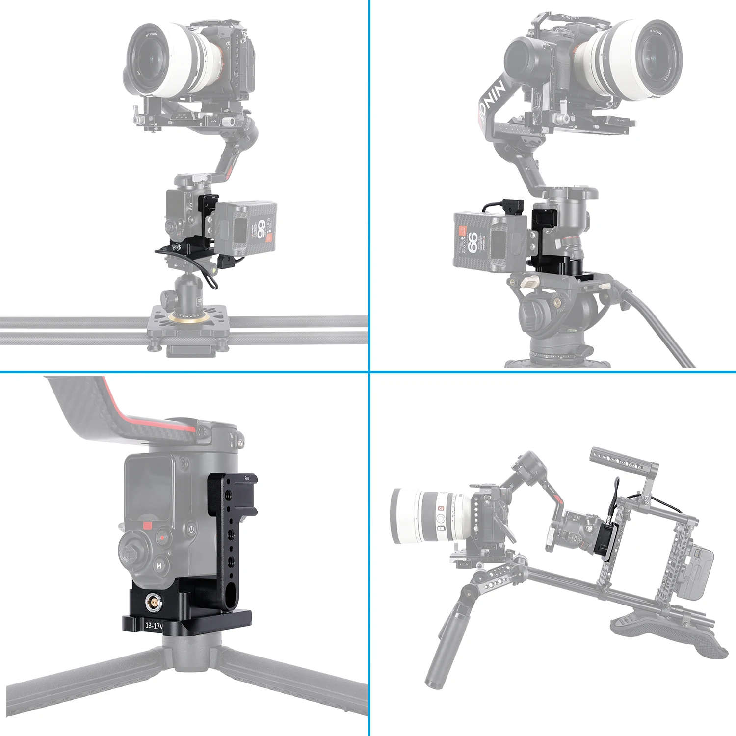 Фото Базовая пластина NICEYRIG для блока питания DJI RS 2/3 Pro / 4 Pro, интегрированная быстросъемная пластина Dovetail для штатива, стабилизатора, подвеса №4