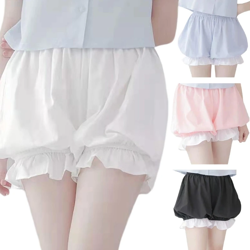 

Womens Girls Ruffled Bloomers Shorts Japanese Cute Cosplay Pumpkin Pants Panties Frilly Knickers Nightwear Loungewear