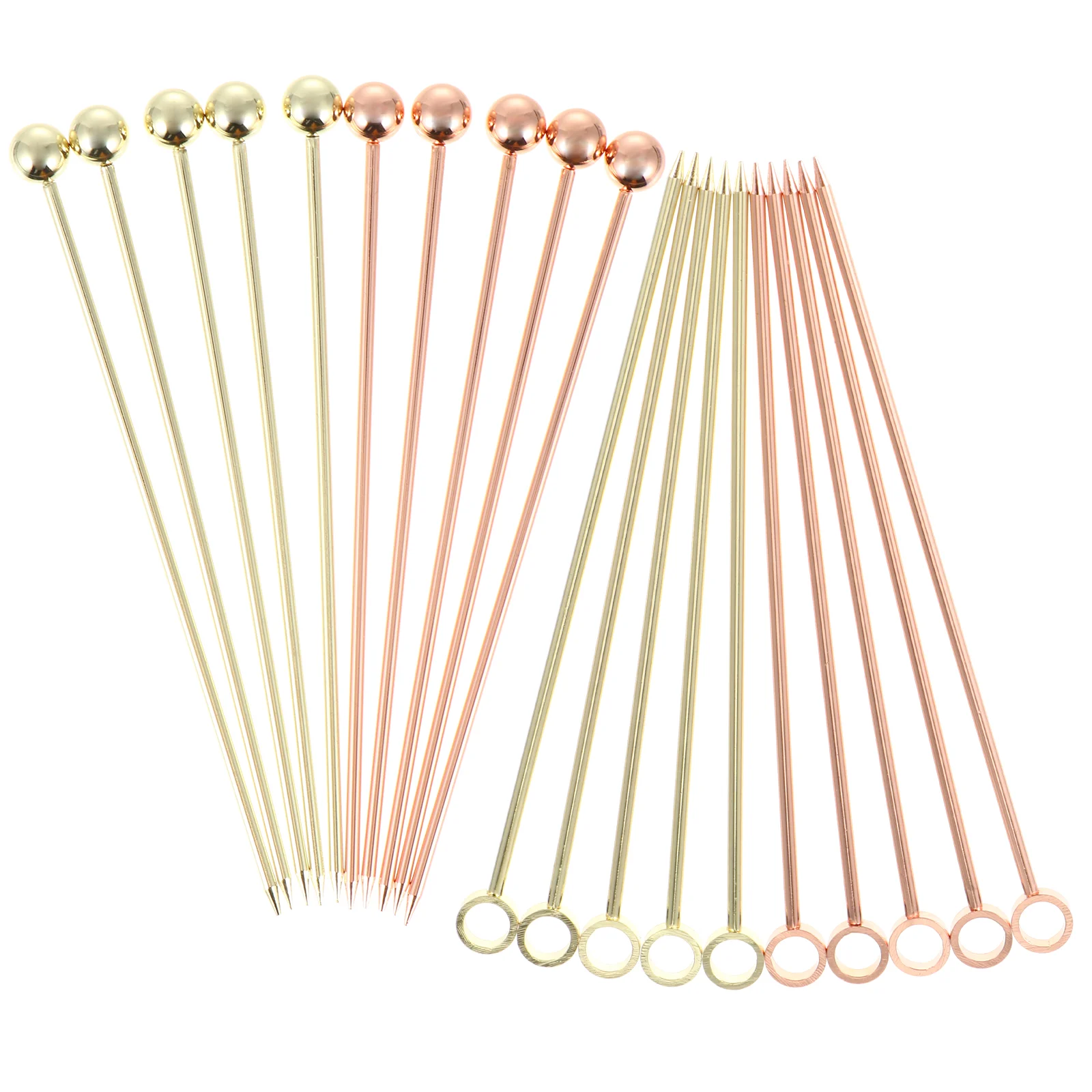 

20 Pcs Toothpicks Food Cocktail Sticks Martini Toothpicks Olives Cocktail Skewers Coffee Tamper Set Drink Metal Cocktail Pick