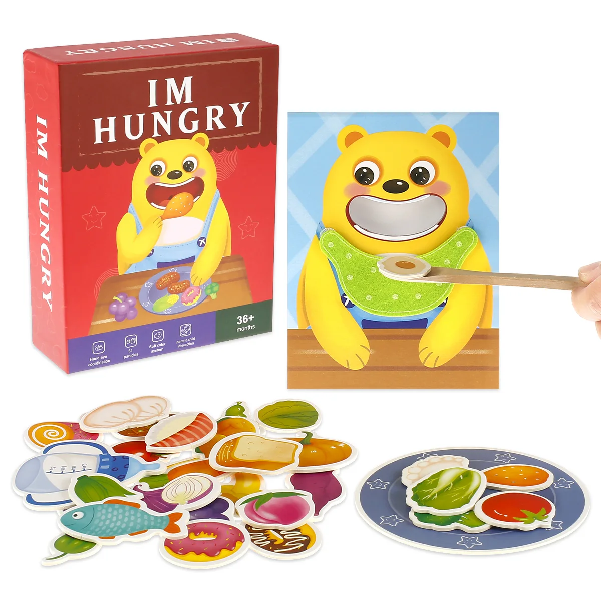 

Simulation Feeding Game Toy Wood Cute Bear Spoon Training Montessori Preschool Fine Motor Skills Development Educational Toys
