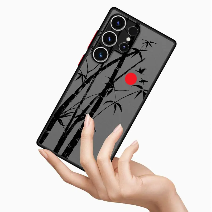 Фото Чехол для Samsung Galaxy S26 S22 S21 S23 FE Note 20 10+ S24 Plus S20 S25 Ultra в китайском стиле с рисунком чернил и бамбука №5