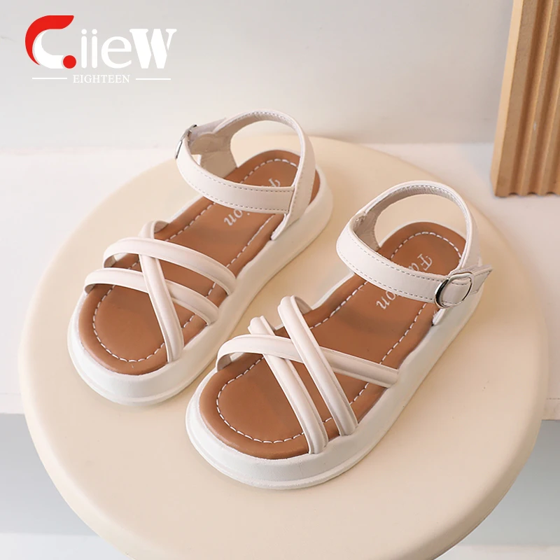 

Сандалии в римском стиле для девочек, Нескользящие босоножки с застежкой-кольцом, обувь для танцев и выступлений, Размеры 26-36