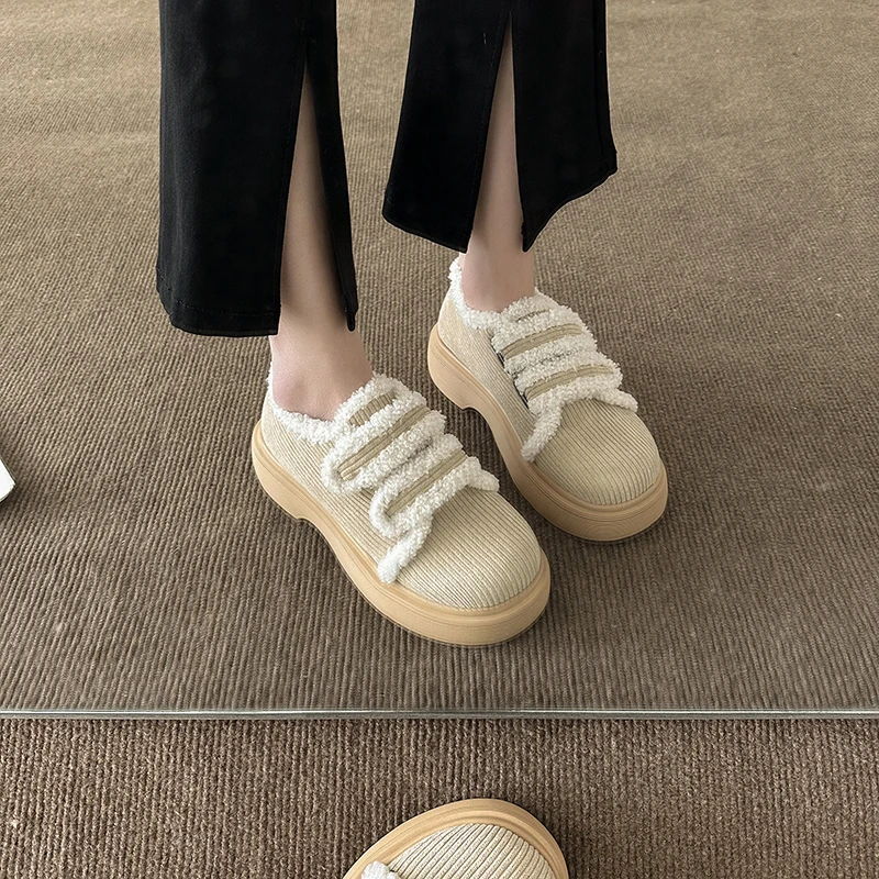 

Женские кроссовки на платформе, повседневная обувь на плоской подошве, круглый носок, клоги, элегантные универсальные, Классические крипер...