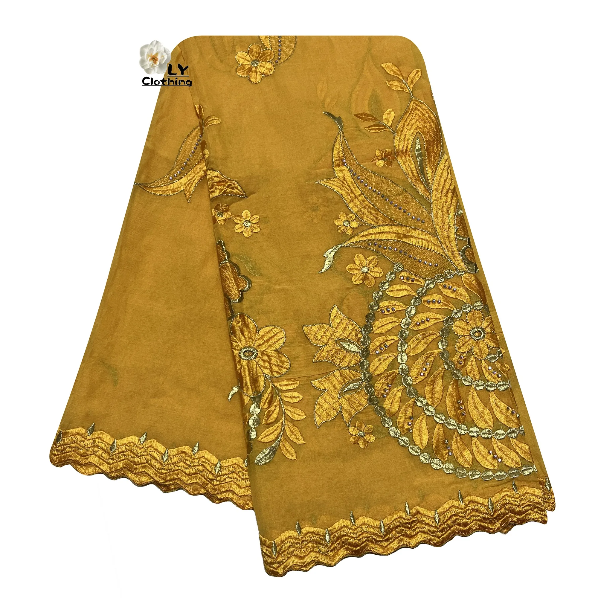 Новейший высококачественный шарф из 100% хлопчатобумажной ткани с вышивкой 2024