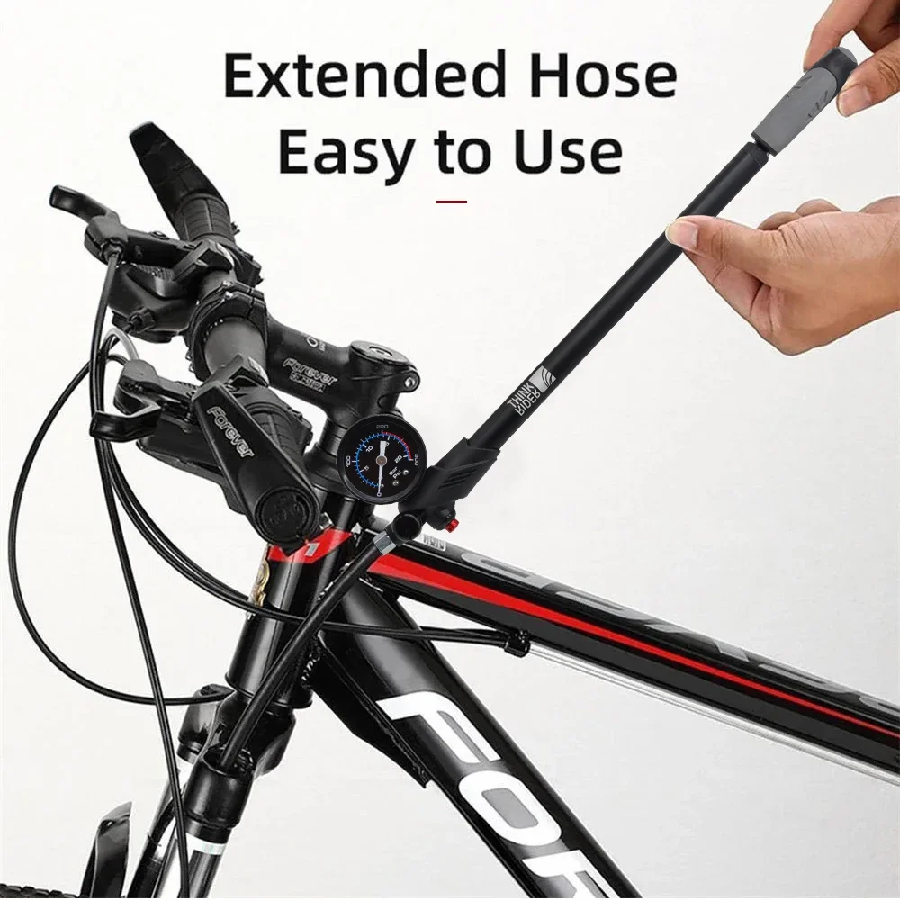ThinkRider Портативный Велосипедный Насос Высокого Давления С Манометром До 300 Фунтов