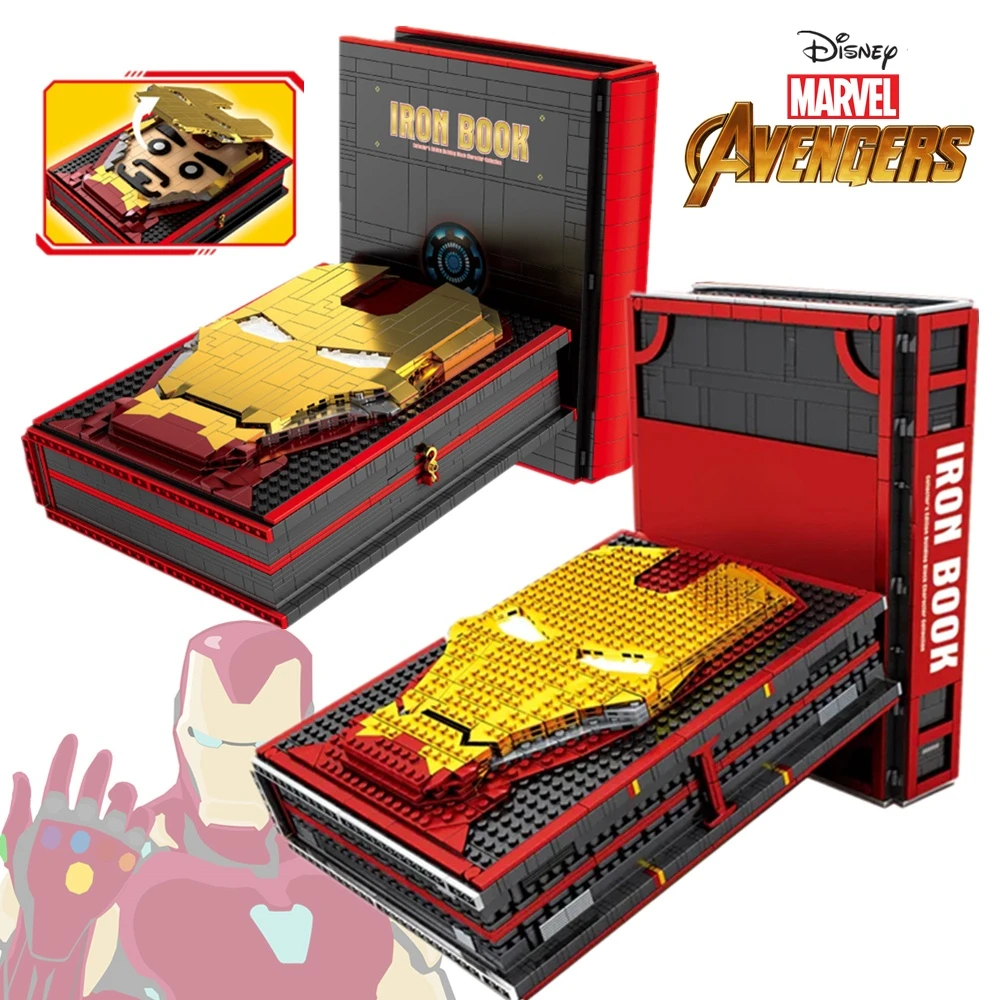 

Marvel Iron Man Spiderman Tony Stark Hero Avengers Display Book 52 Dolls Building Block Bricks Figures Toy Gift Kid