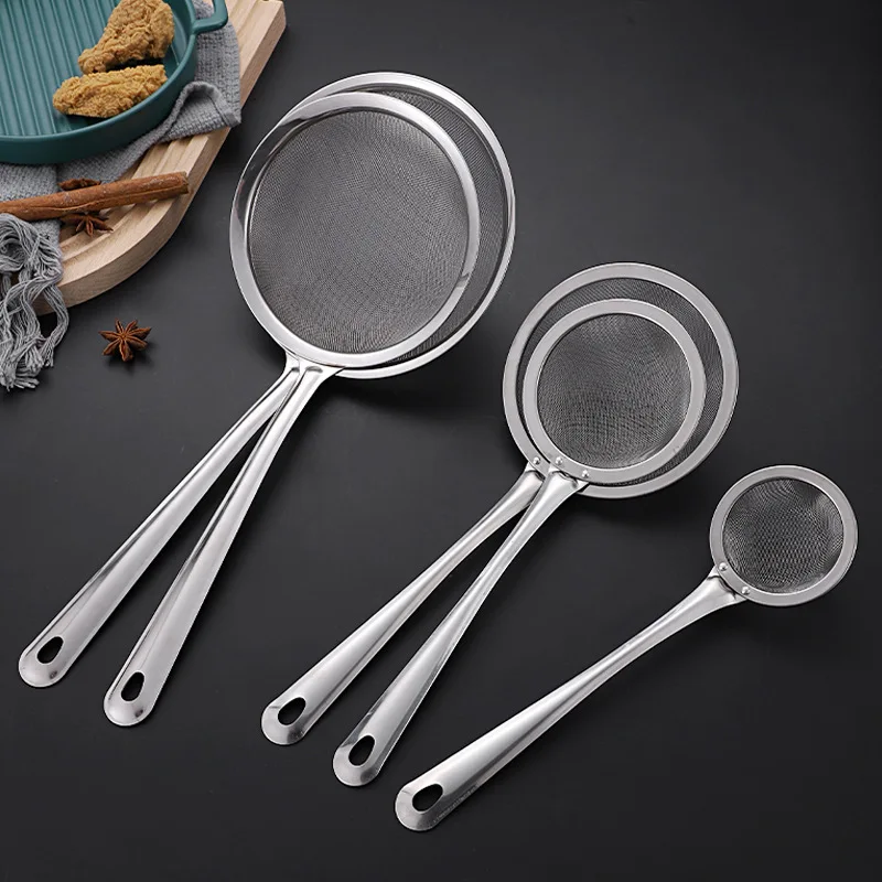 

Kitchen Long Handle Skimmer Stainless Steel Filter Mesh Oil Pot Fried Food Strainer Colander Baking Cooking Tools Cookware