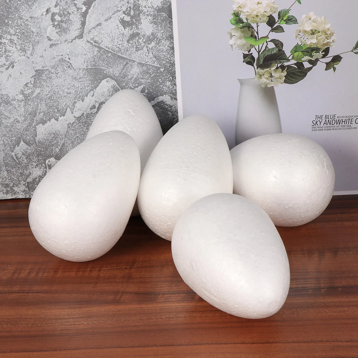 

10pcs Painting Egg DIY Easter Decor Solid Egg for Kid Festival Craft (White, 10cm)