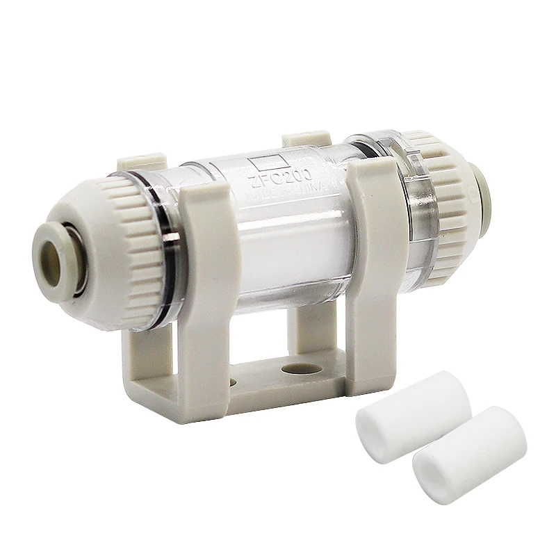 

ZFC100-06B ZFC200-08B ZFC Pipeline Pneumatic Vacuum Filter In Line Removable Fiber Element For Air Suction Cup AZFC100 AZFC200