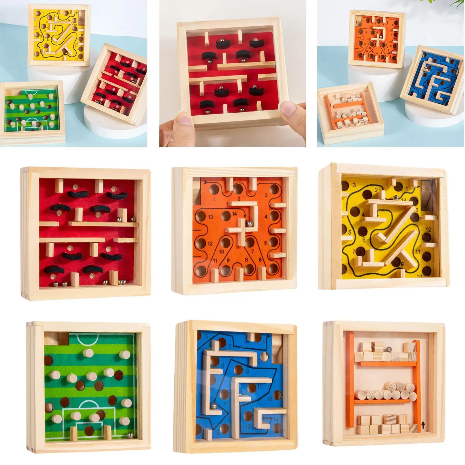 Деревянный лабиринт настольная игра мраморный игрушка ручной работы баланс