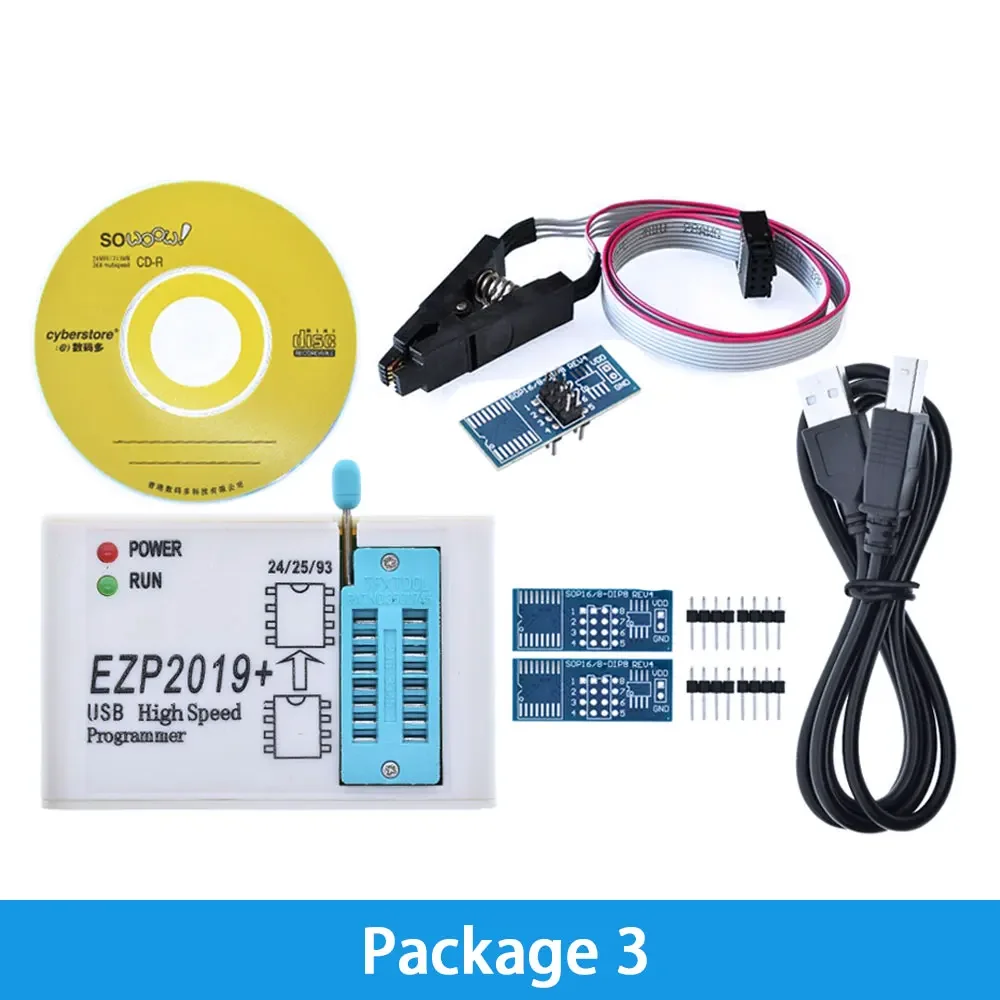 Фото Усовершенствованный USB-программатор SPI EZP2019 — 24/25/93 EEPROM и чип Flash BIOS серии 25 + 5 розеток №3