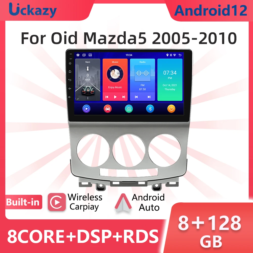 

Uckazy 6+128GB Android12 Car Multimedia Stereo Player For Mazda 5 2005-2010 Stereo GPS Navigation Headunit Wireless Carplay