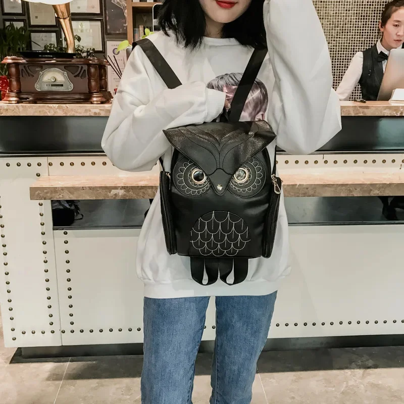 

Owl Shape Embossed Shoulder Backpack Bags Satchel Travel Bag Fashion Womens' PU Backpack Casual