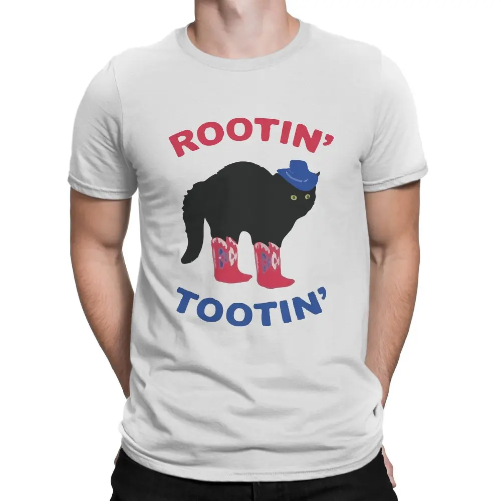 Rootin Tootin Cowboy Fashion TShirts Cat Cute Animal Male Graphic Fabric Tops T Shirt Round Neck