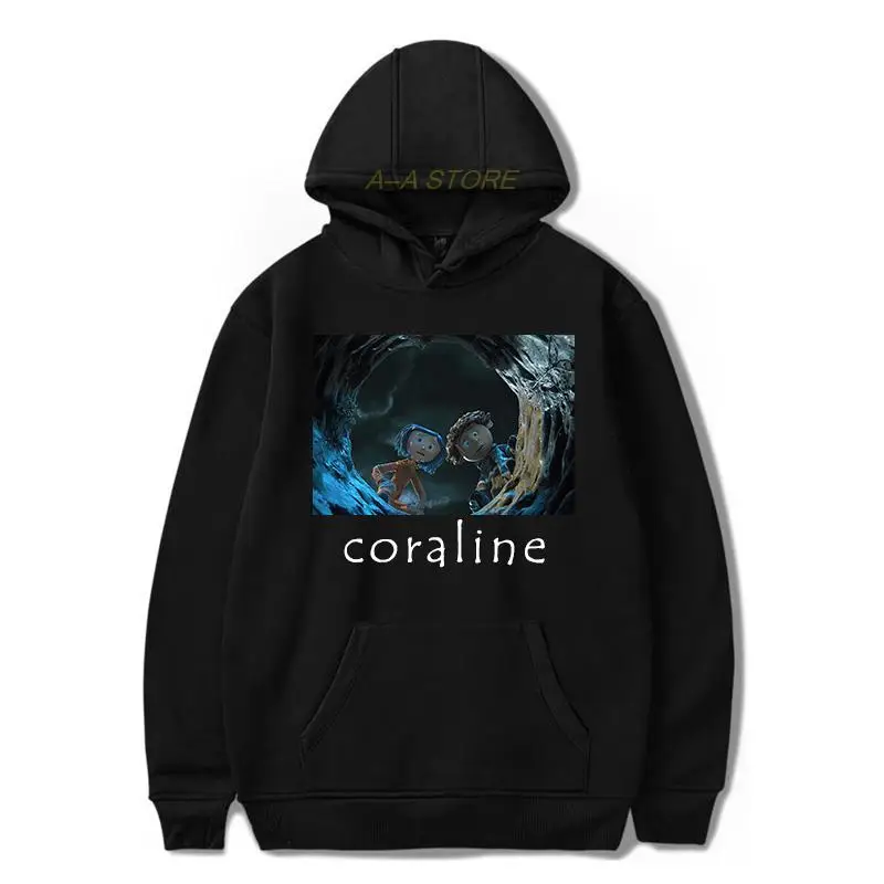 

Coraline Cartoon Leisure Autumn Cotton Hoodie Long Sleeve Winter Men Fleece Hoody Sweatshirt Print Streetwear Anime Hip Hop