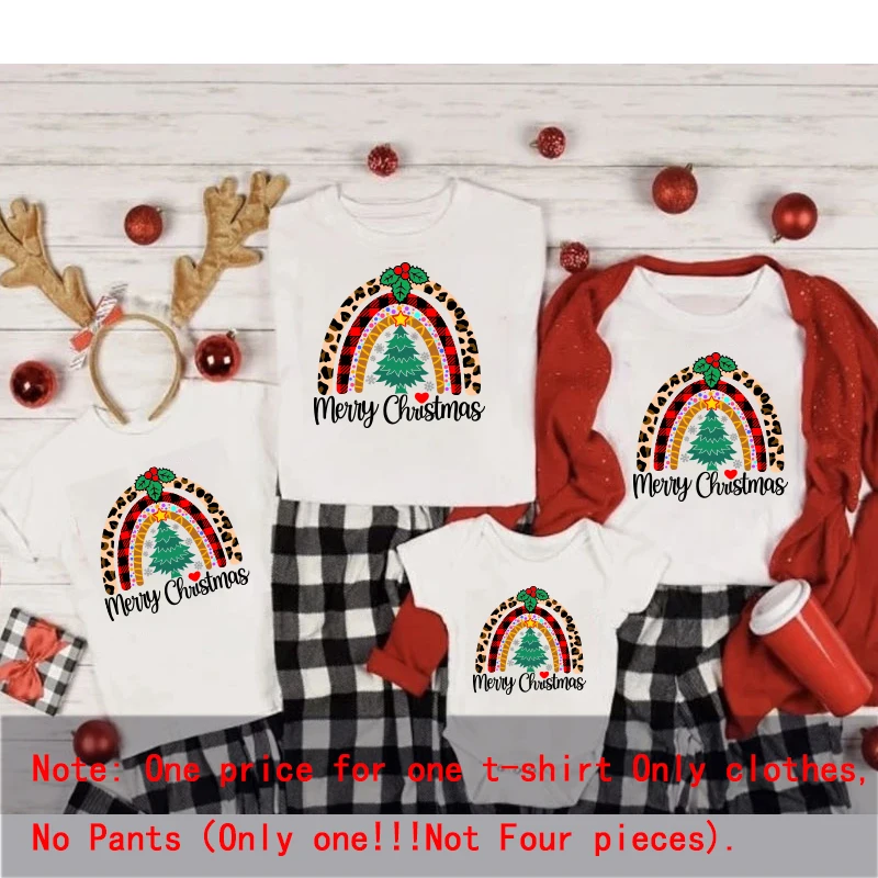 

White 2022 New Year Family Clothing Set Christmas Matching Clothes Mother Daughter T-Shirt Christmas Mother Kids Child Tops