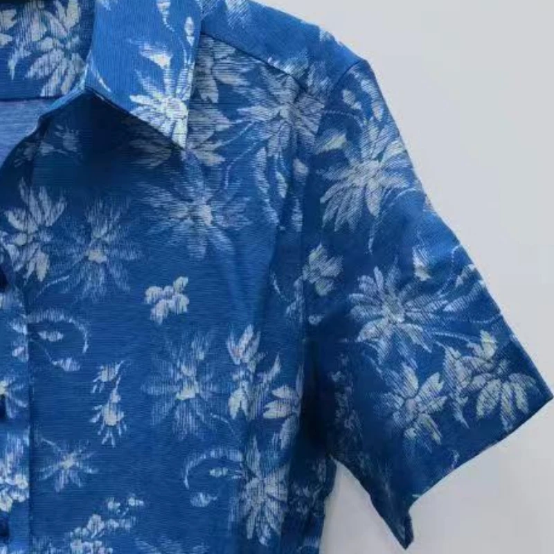 

2023 Summer New Women Lapel Print High Waist Dress