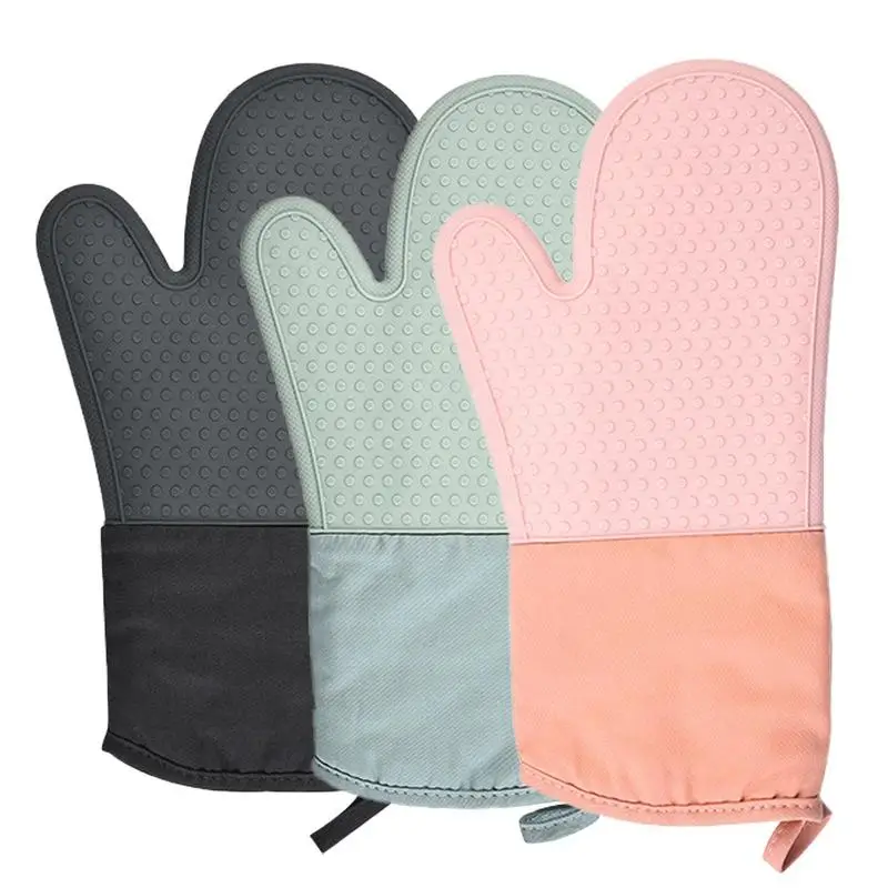 

Long Oven Gloves Mitt Kitchen Glove BBQ Heat Resistant Cotton Nonslip Baking Gloves Thickening Microwave Oven Glove Kitchen Tool