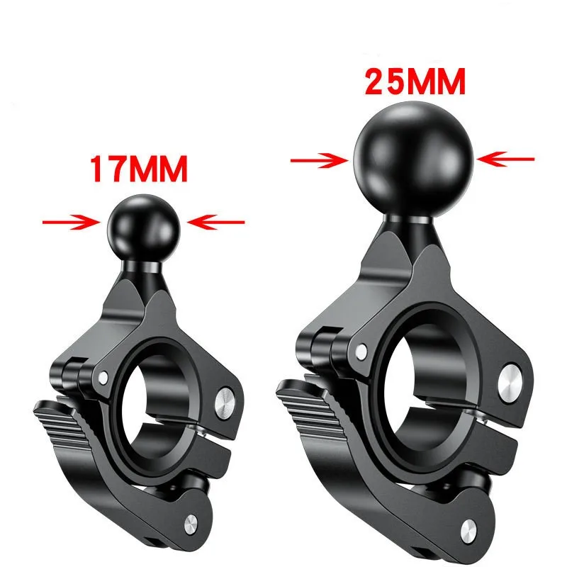 

17MM 25MM Aluminum Ball Head Adapter Motorcycle Handlebar 1 inch Base Mount Holder Bike Bicycle Riding Clip GPS Bracket