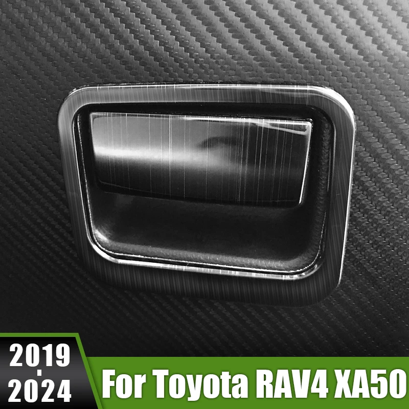 

For Toyota RAV4 XA50 2019 2020 2021 2022 2023 2024 RAV 4 Hybrid Stainless Car Co-Pilot Storage Box Handle Bowl Cover Sticker