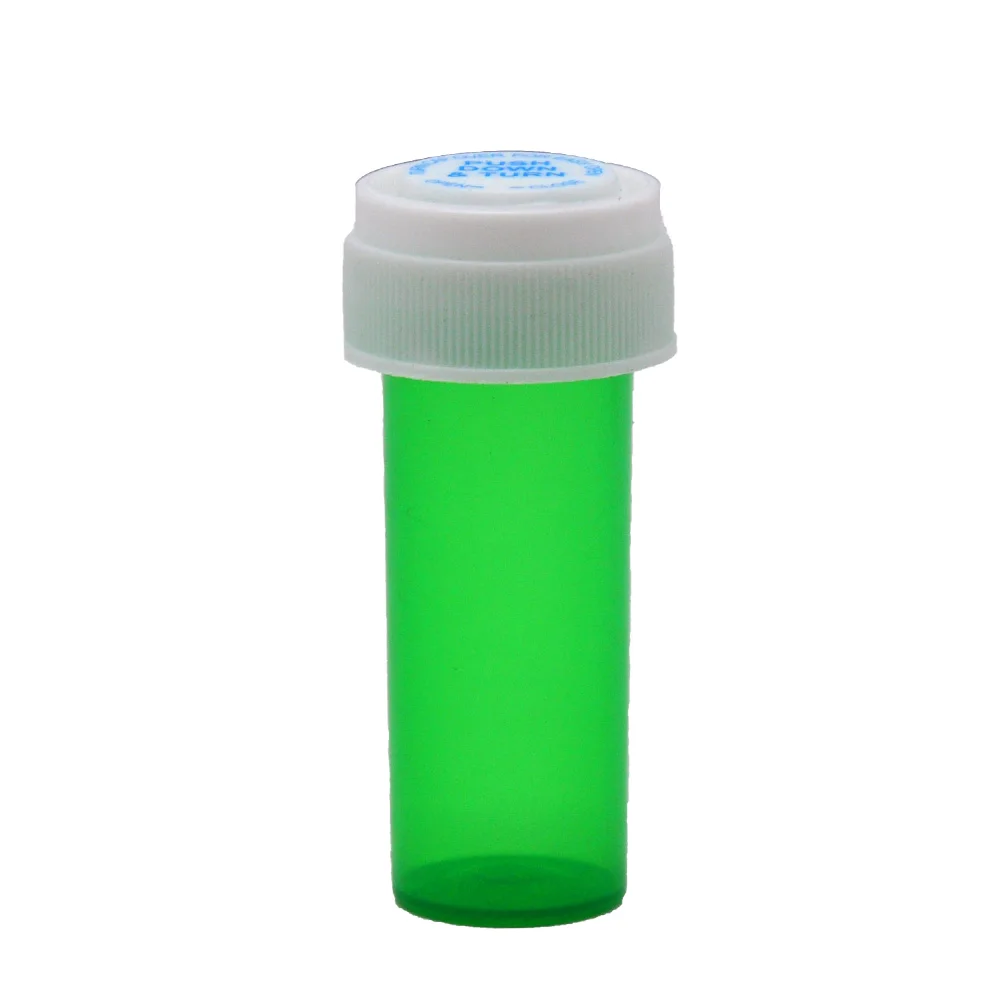 

Plastic Storage Stash Jar 8 Dram Push Down & Turn Vial Container Pill Bottle Case Box Herb Waterproof Container