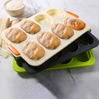 silicone baguettes pan nonstick oval perforated french bread pan forms hot dog molds baking liners mat bread mould muffin pan