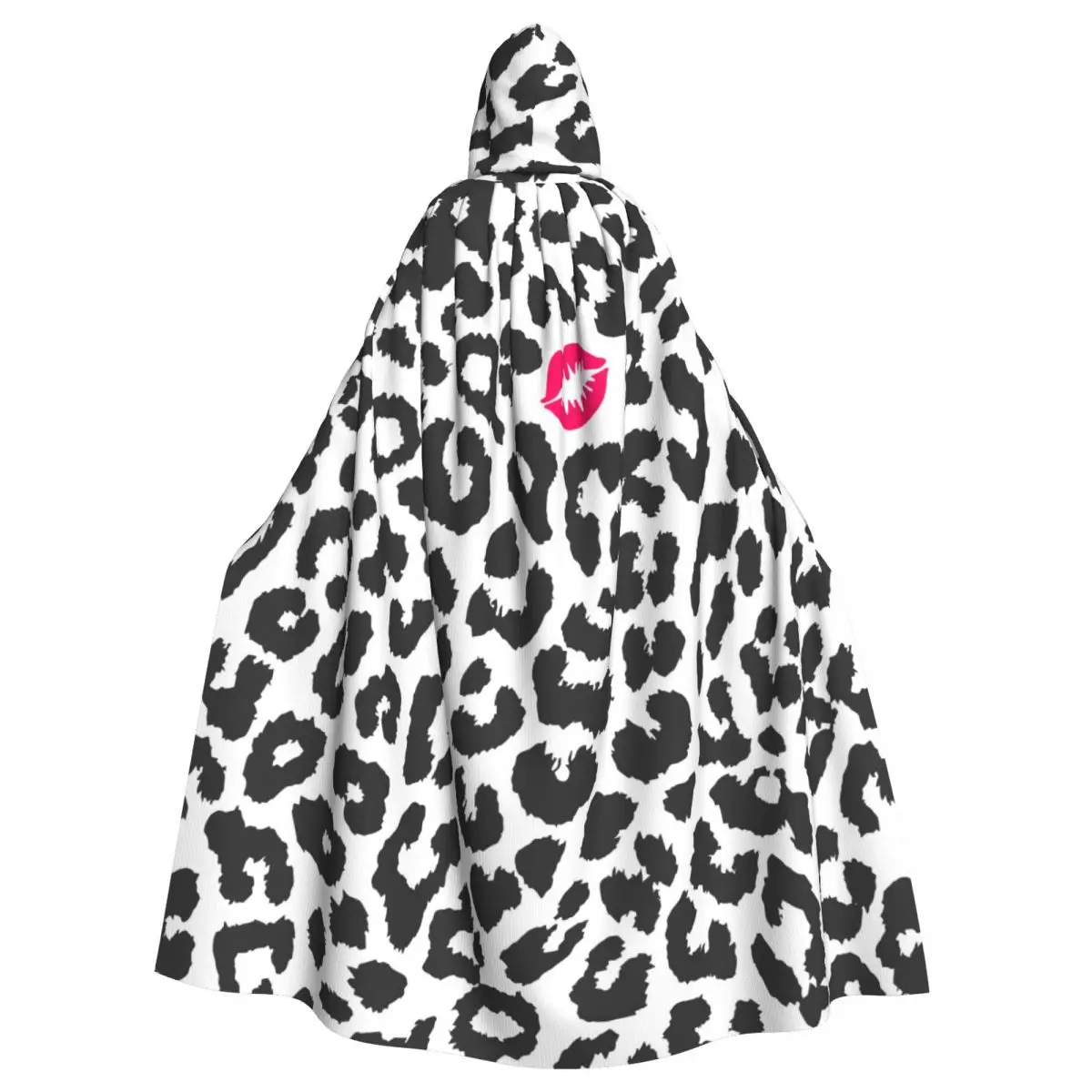 

Двусторонняя накидка унисекс с капюшоном, черно-белая накидка с леопардовым принтом