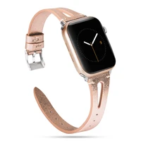 slim leather strap for apple watch series 7 band 44mm 40mm 41mm 45mm bracelet correa iwatch 6 5 4 3 se 38mm 42mm women watchband