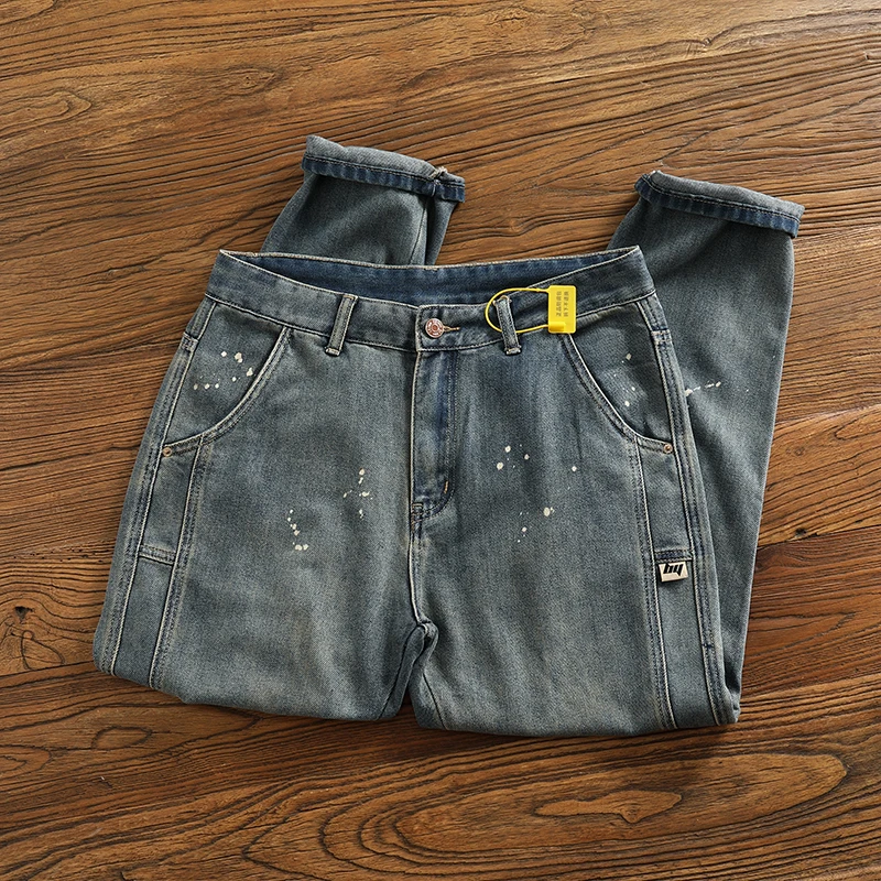 Новые модные мужские свободные повседневные Прямые зауженные брюки с