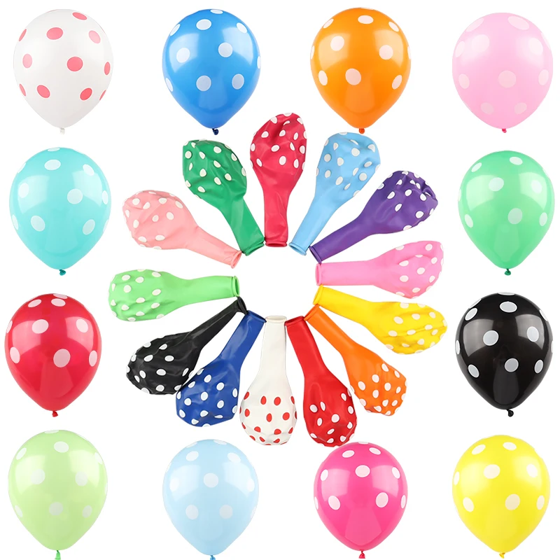 

12inch Polka Dot Latex Balloon Thickened Colourful Dot Ballons Baby Shower Kid's Birthday Wedding Gender Reveal Party Decoration