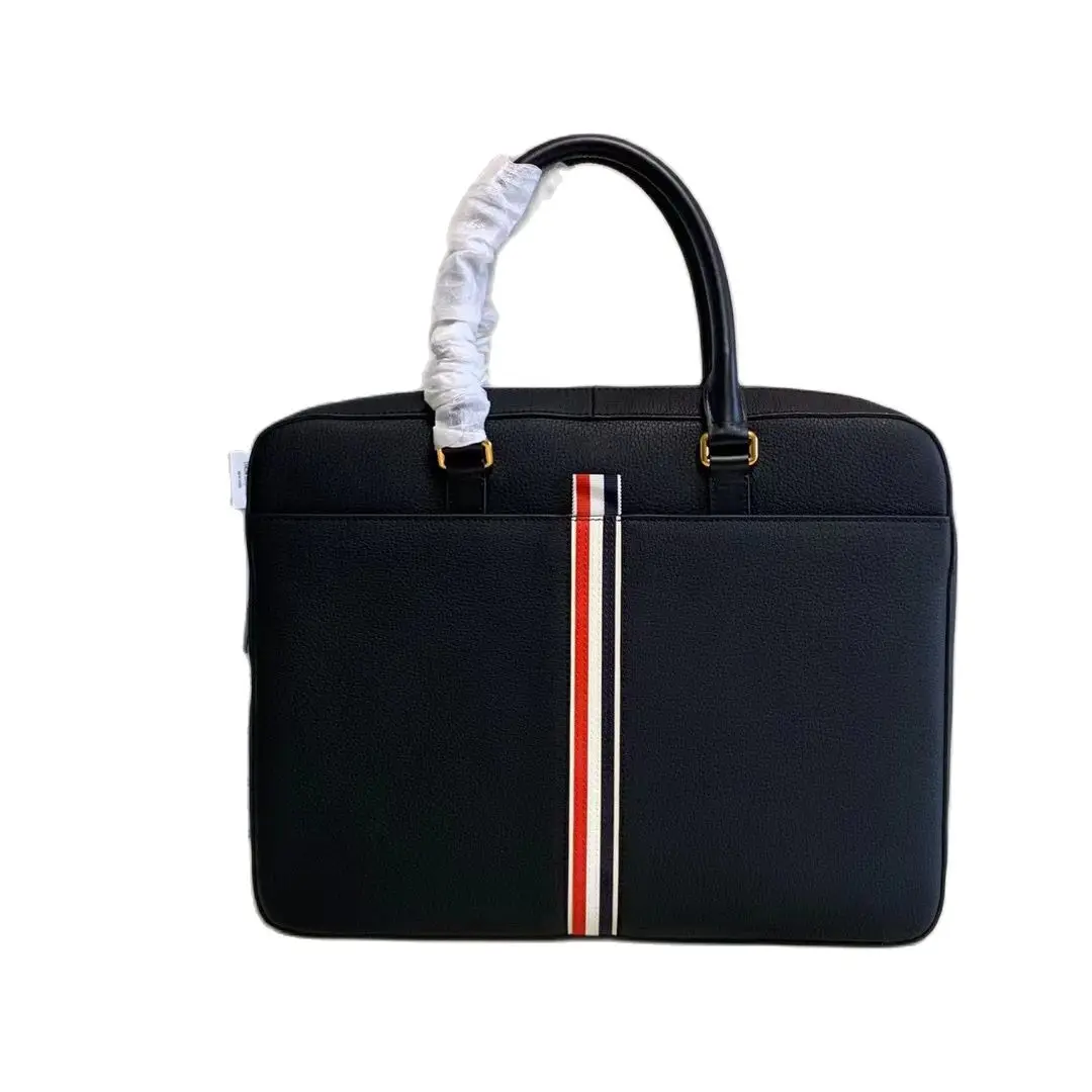 New Arrival Briefcasae For Men New Fashion Brand Business Computer Laptop Lichee Pattern Genuine Leather TB Messenger Handbag
