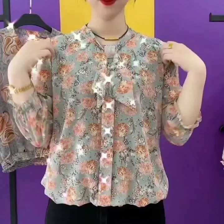 Новая шифоновая рубашка для матери среднего возраста модная маленькая в