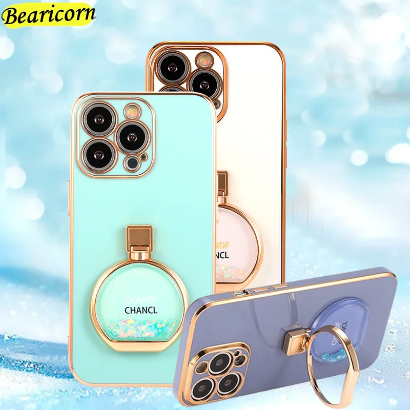 

Liquid Quicksand Perfume Holder Plating Phone Case For Huawei P Smart Z Plus P20 P30 P40 Lite Y7a Y6 Pro Y9 Prime 2019 Y8P Y9s