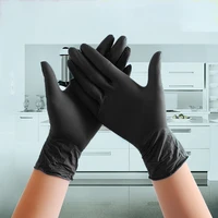 100pcs black disposable latex gloves examination medical gloves household laboratory cleaning gloves powder free safety