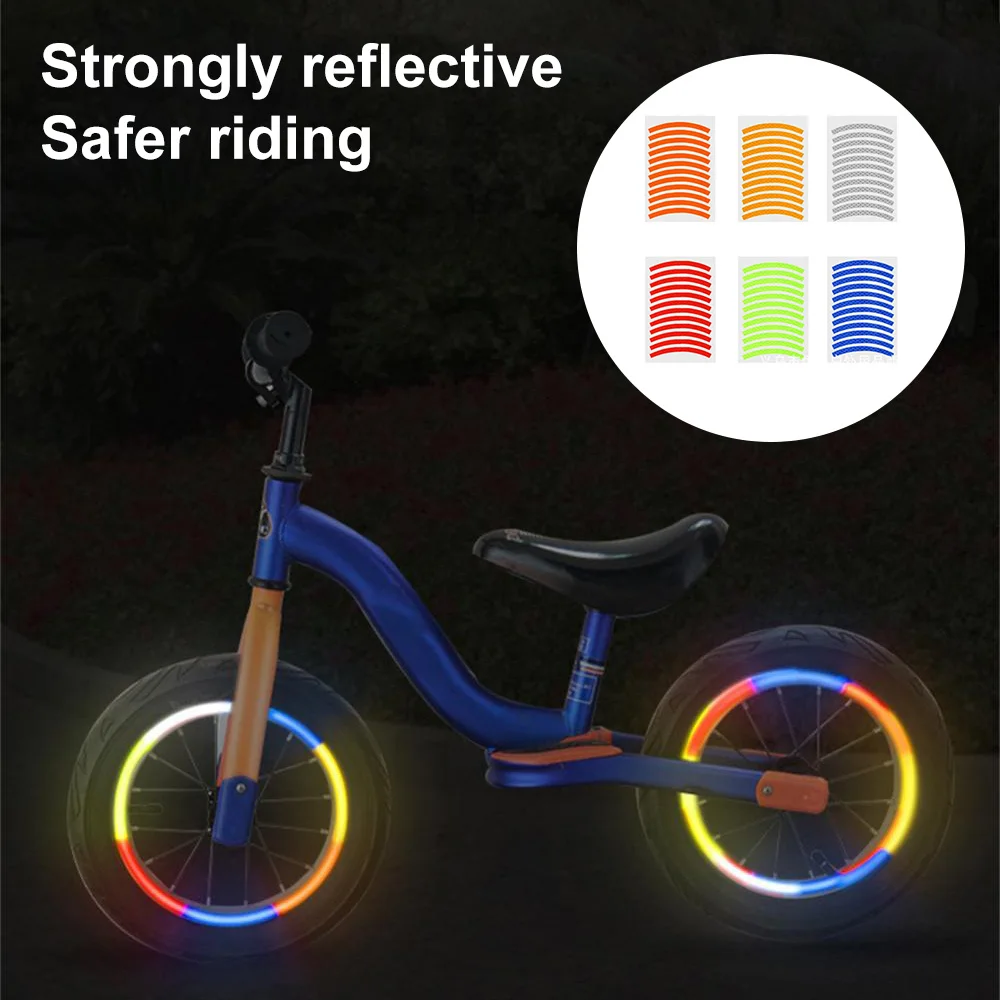 

Balance Bike Tire Reflective Sticker Waterproof Bicycle Lighting Sticker Children Bicycle Reflector Tape Night Warning Sticker