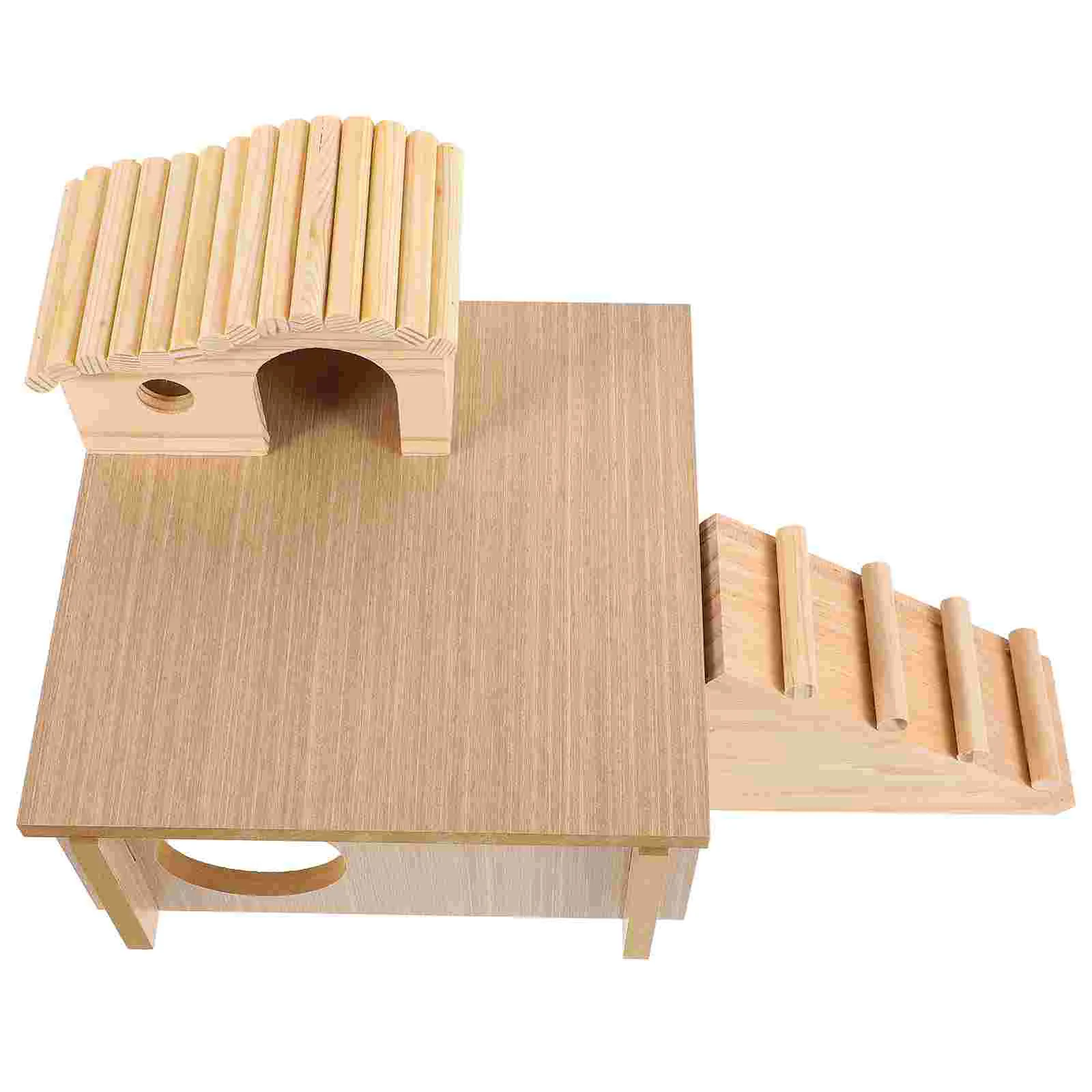 

Platform Hamster Playground Wood Nest Tableware Playhouse Small Pets Hideout Wooden Toy