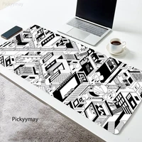 large mouse pad black and white utopia pc mousepad accessories computer mause carpet desk mat keyboard rug stitches deskapd