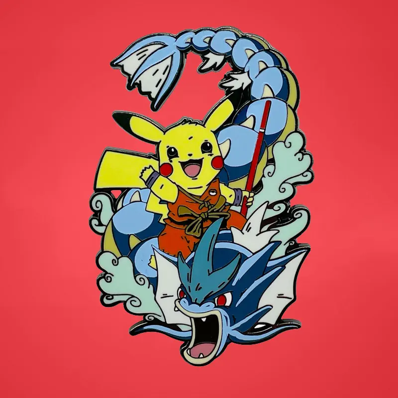 Эмалированные булавки Pokemon Pikachu Gyarados, коллекция аниме, драконий жемчуг, металлический рюкзак, шляпа, сумка, воротник, лацкан, значки