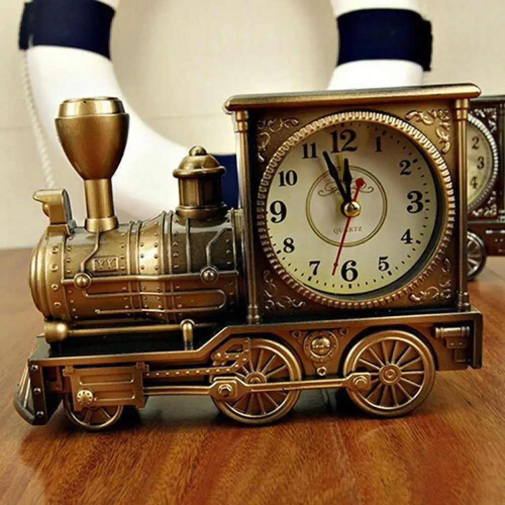 

Alarm Clock Cartoon Locomotive Train Antique Engine Design Table Desk Decor